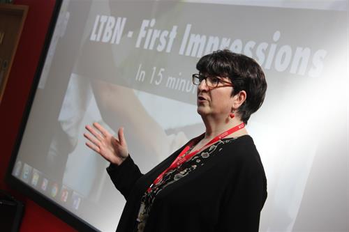 Liz Cable speaking at Leeds Trinity Business Network 